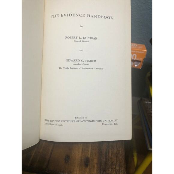 The Evidence Handbook by Robert L. Donigan, 1958 Hardcover, Legal Reference Book - Picture 4 of 5